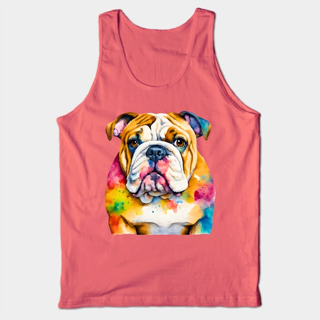 English Bulldog Watercolor Tank Top by Doodle and Things